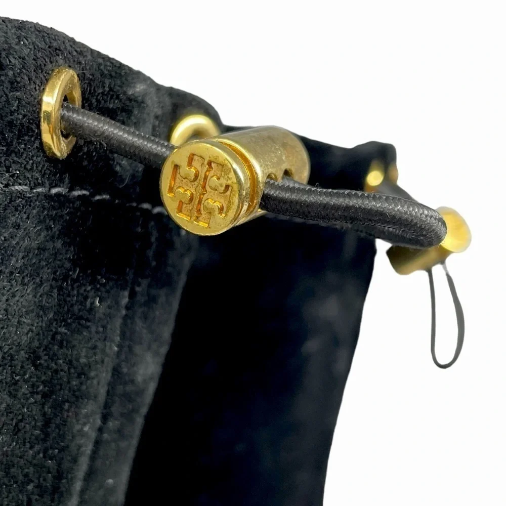 Tory Burch | Tall Black Suede Leather Booker Clog Boots, womens size 6